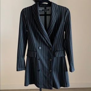 Dynamite Black Long Pinstripe Jersey Blazer -Small